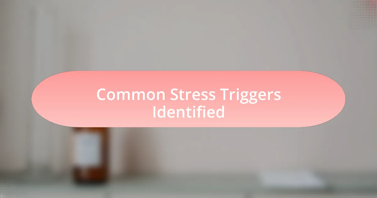 Common Stress Triggers Identified