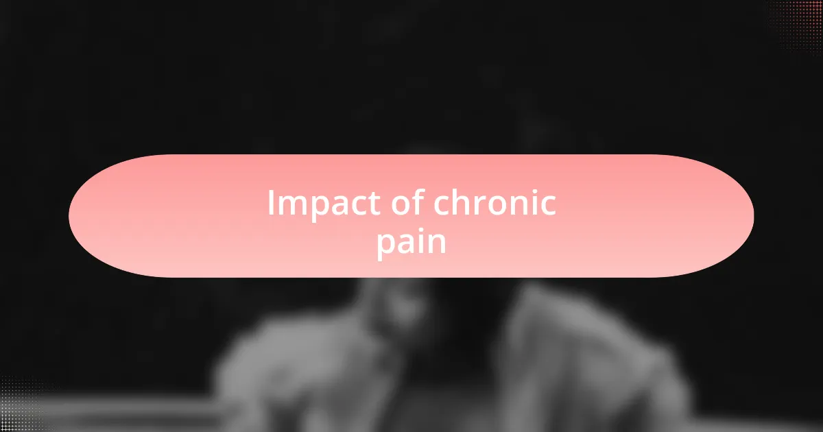 Impact of chronic pain