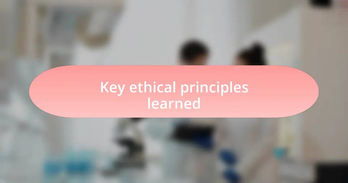 Key ethical principles learned