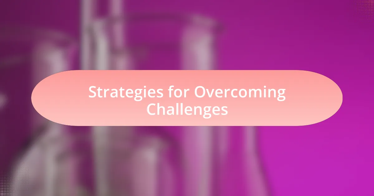 Strategies for Overcoming Challenges