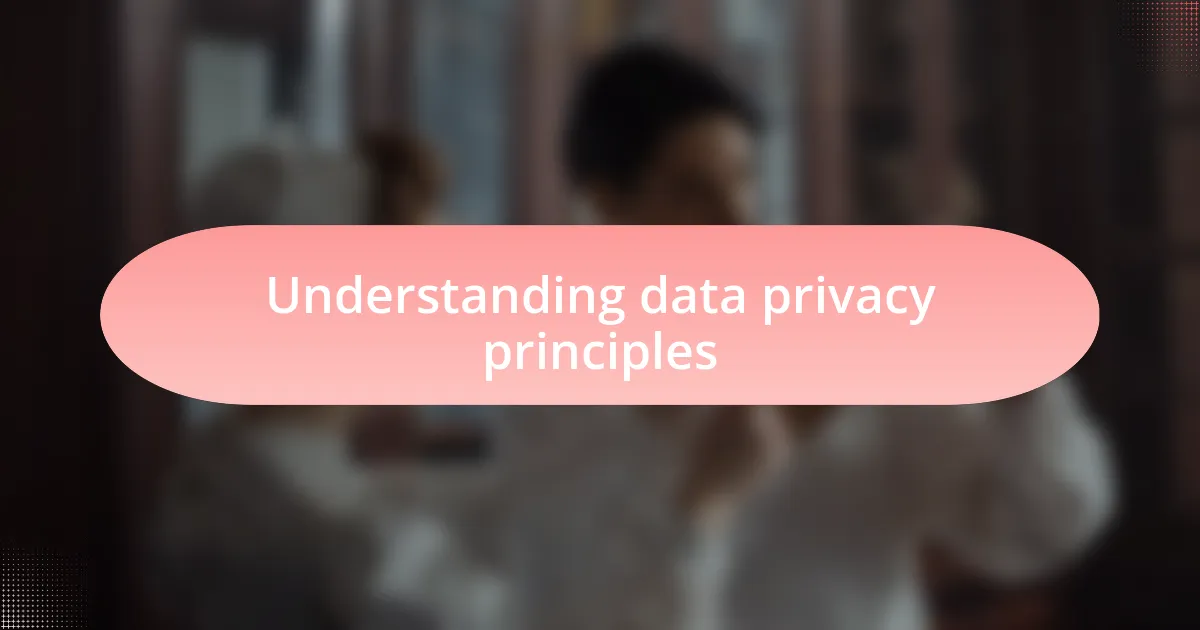 Understanding data privacy principles
